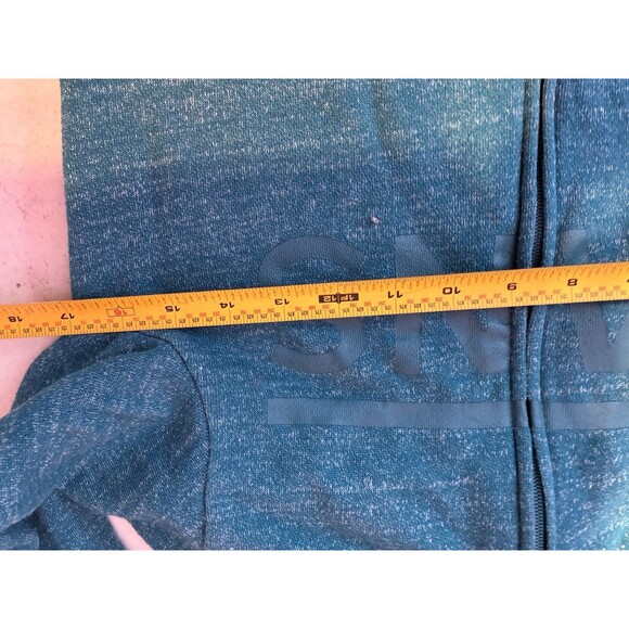 Vans Full Zip Hoodie Women XS Teal Blue Heather Logo Sweatshirt - Picture 9 of 10